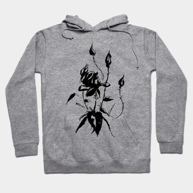 Black Rose No.4 Hoodie by zeljkica